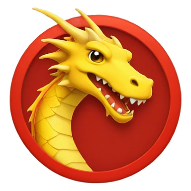 Yellow dragon in red circle sticker