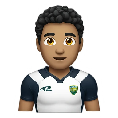 white rugby player black hair sticker