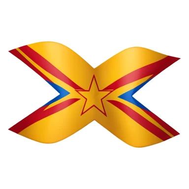 stylized Catalonian estelada flag emoji with vibrant red and yellow stripes, prominent blue triangle, white five-pointed star sticker