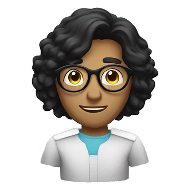 long black hair guy with circle eyewear sticker