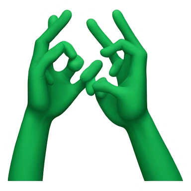 green raised hands sticker