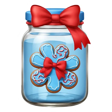 Blue Ginger biscuits in a jar with a bow sticker