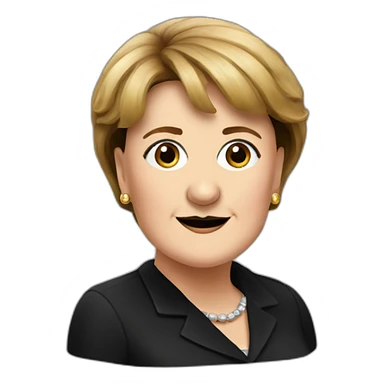 realistic angela merkel with square black mustache sticker