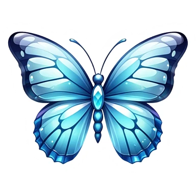 Shiny sparkly transparent glass-crystal-butterfly sticker