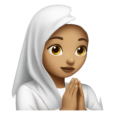 Light skin girl praying with white veil  sticker