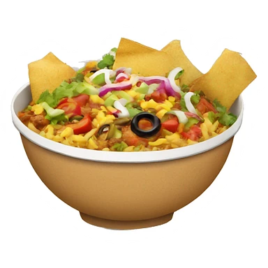 Cardboard bowl with Mexican food sticker