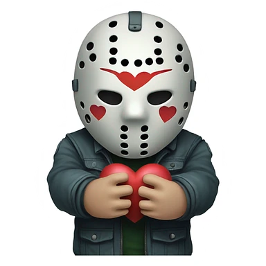 Jason voorhees with heart hands sticker