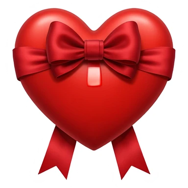 heart with a velvet ribbon bow sticker