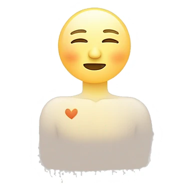 “Minimalist figure hugging itself with arms crossed over the chest, a soft face showing closed eyes head tilted down, and a glowing circle at the chest symbolizing love and healing.” sticker