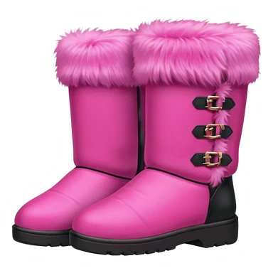Cute pink fur boots sticker