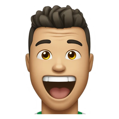 Ronaldo shocked happy with is two hand on his face sticker