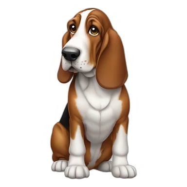 Dog basset hound full-body sticker