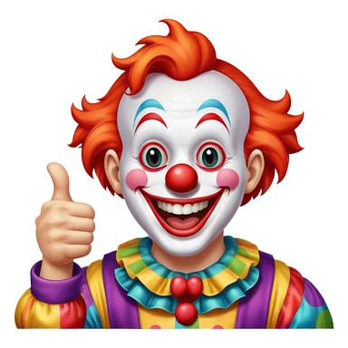 Clown laughing thumbs up sticker