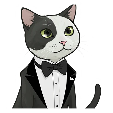 Cat  with tuxedo on sticker