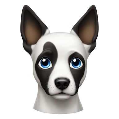 Black and white blue eyes dog with pointy ears sticker