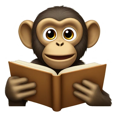 Monkey Reading Book sticker