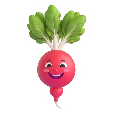A laughing radish sticker
