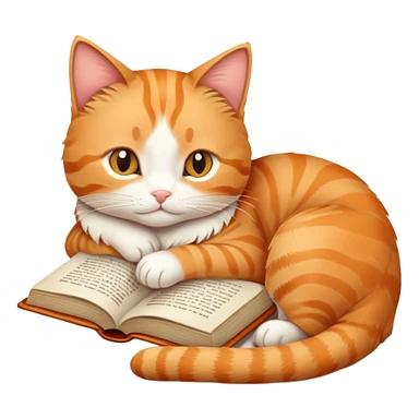 Cat and book sticker