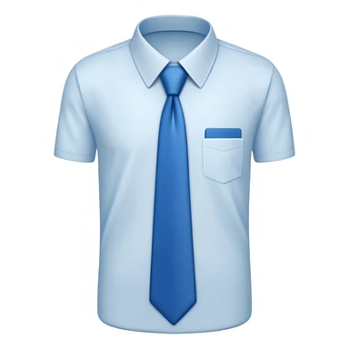men's blue tie on white shirt, minimalism, no emojis or faces, iOS emoji style sticker