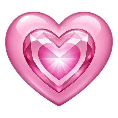regular diamond heart with one mini pink heart inside of it  sticker