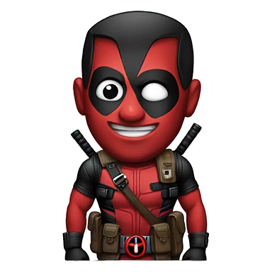 Man with Deadpool shirt sticker