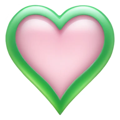 Glass pink green heart sticker