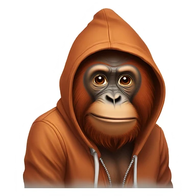 Orangutan wearing a hoodie sticker