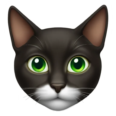 Cute Dark brown Tuxedo cat with green eyes sticker