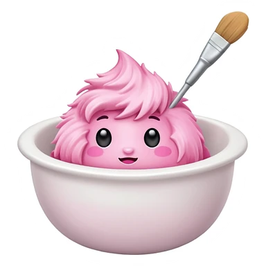 pink brush Mixing bowl sticker