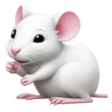 pink rat hugging white rat sticker