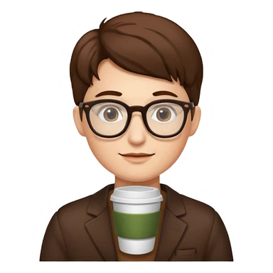 coffe and glassesü sticker