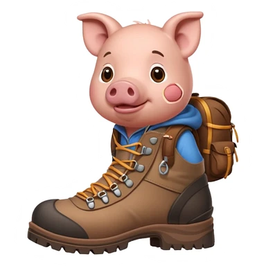 cochon avec des chaussures de marche sticker