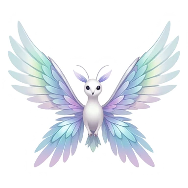  Iridescent white pale wings-ears, fairy-like-fakemon-creature  sticker