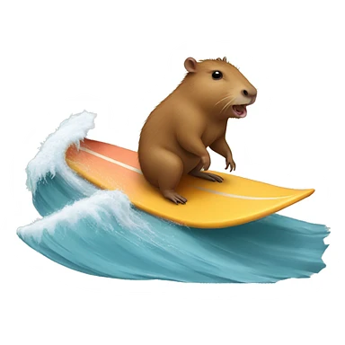 capybara surfing with a rat on its back sticker