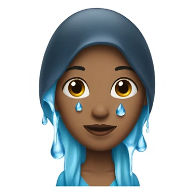 Woman with water drop falling  sticker