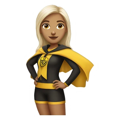 white tan girl wearing hufflepuff quidditch uniform sticker