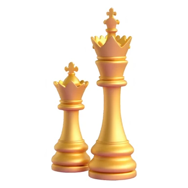 3D golden queen chess piece sticker