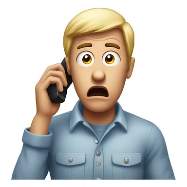 Person on phone shocked scared  sticker