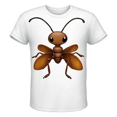 An ant wearing a tshirt sticker