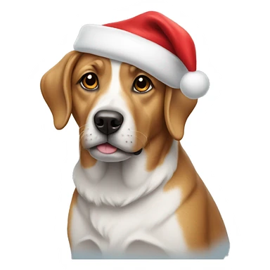 Dog wearing Santa hat  sticker