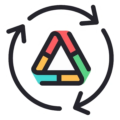 recycle symbol with arrows in a circle sticker