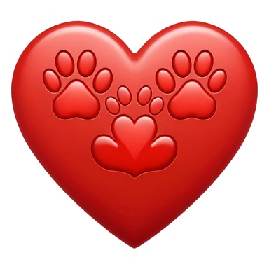 heart with tiny paw prints forming a border sticker