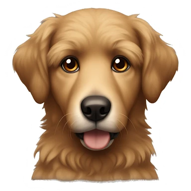 fluffy brown dog with a black snout and brown eyes  sticker