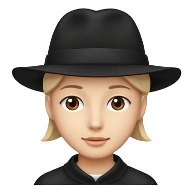 black hat wearing  sticker