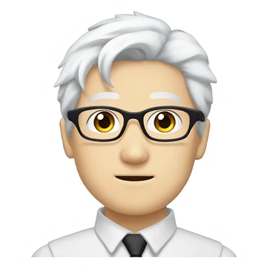 gojo satoru, blue eyes, black glasses, white hair sticker