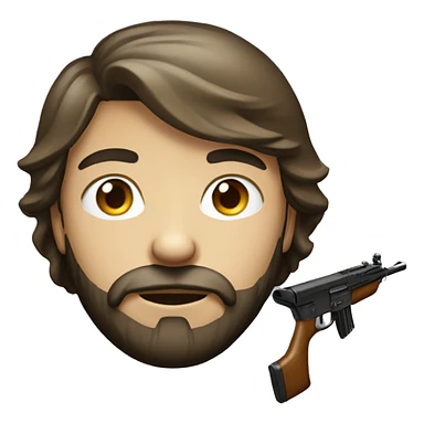 mysterious boy with rifle add a beard sticker