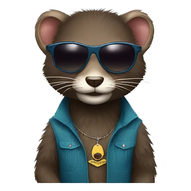 groovy mink with sunglasses sticker