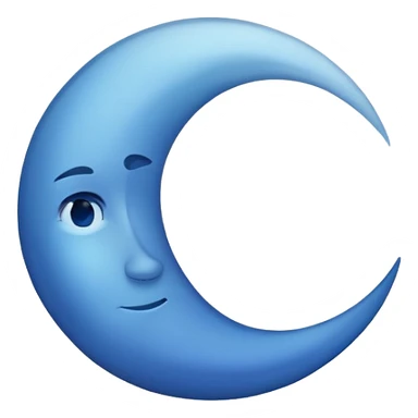 a blue half moon sticker