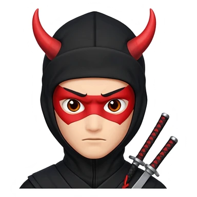 Un ninja con cuernos del diablo  sticker