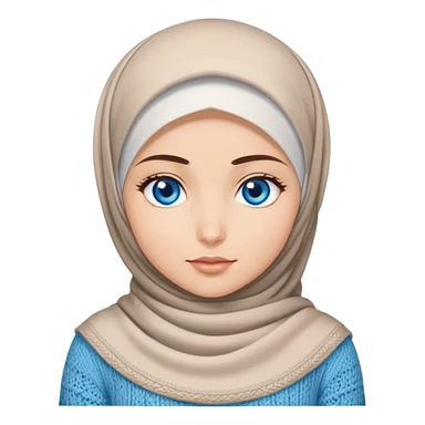 Turkish beautiful finish Konya girl blue eyes with hijab and knited dress sticker